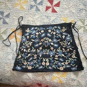 Zara Embroidered Floral Black Skirt